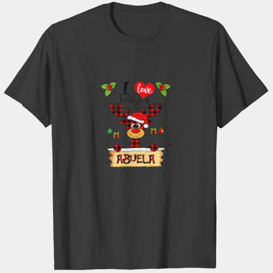 Womens I Love Being A Abuela Reindeer Christmas Fu T-shirt
