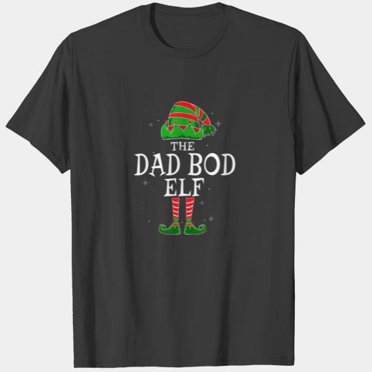 Mens The Dad Bod Elf Group Matching Family Christm T-shirt