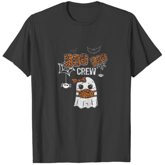 Boo Boo Crew Girl Ghost In Leopard Mask Cute Hallo T-shirt