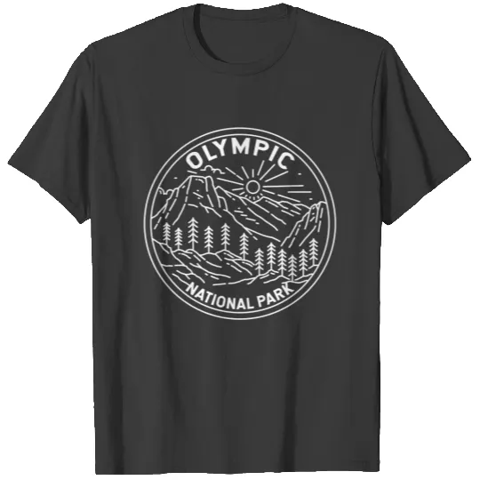 Olympic National Park Washington Monoline T-shirt