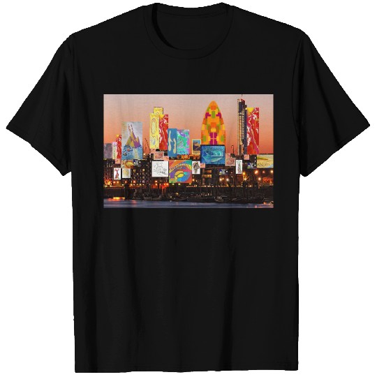 London 2 skyline collage  (back/front) T-shirt