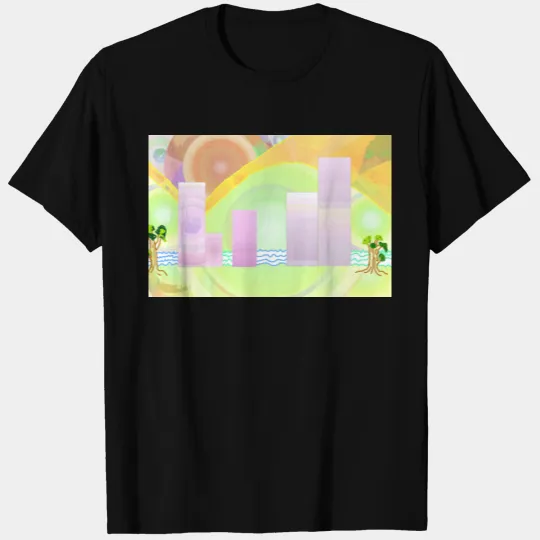 Fantasy dbl City Scape womens  blue T-shirt