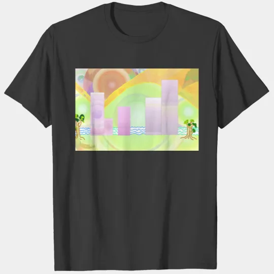 Fantasy dbl City Scape womens  blue T-shirt