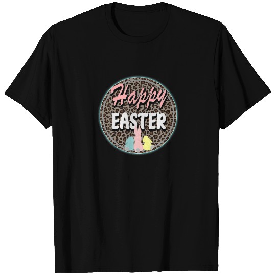 Happy Easter Leopard Bunny Funny T-shirt