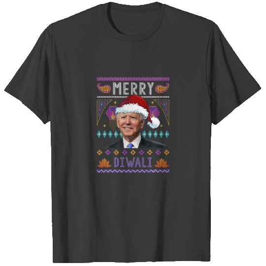 Merry Diwali Santa Joe Biden Ugly Christmas T-shirt