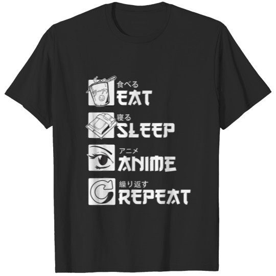 Eat Sleep Anime Repeat Anime Manga Funny T-shirt