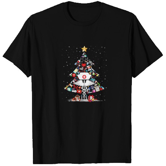Christmas Nurse Stethoscope Xmas Tree RN Santa's S T-shirt