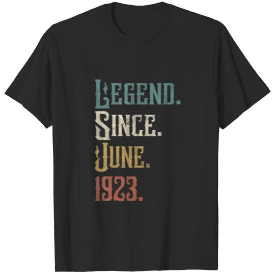 Discover 99Th Birthday Gift 99 Years Old Legend Since June T-shirt
