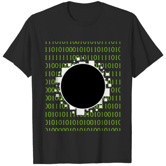 Discover White Green 1s 0s Abyss Binary Code Digital Portal T-shirt