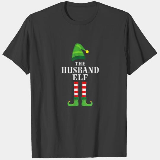 Husband Elf Family Matching Group Christmas Party T-shirt