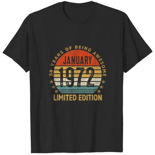 Discover Vintage 1972 50 Year Old January 50Th Birthday T-shirt