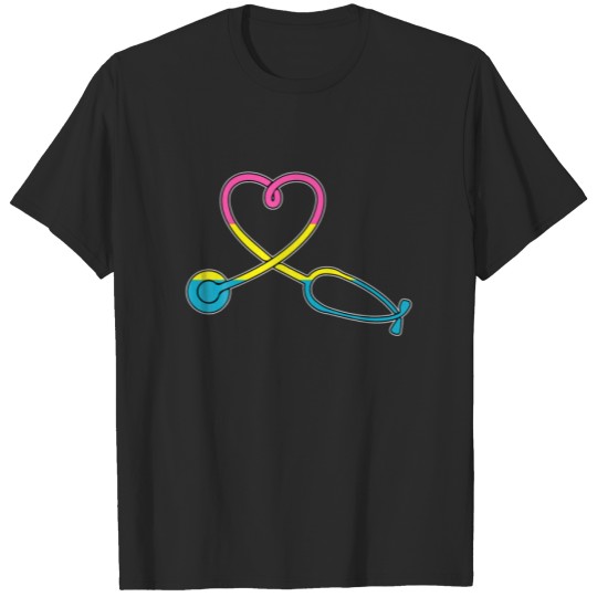 Discover Heart Stethoscope LGBQ Pansexual Pride Nurse RN Nu T-shirt