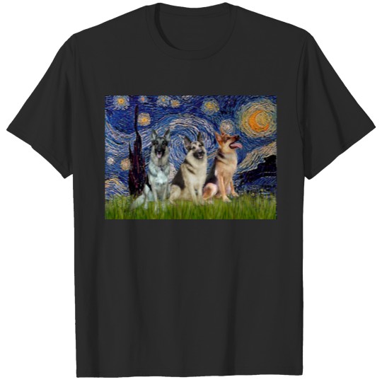 Discover Starry Night - 3 German Shepherds T-shirt