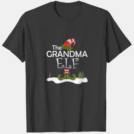 The Grandma Elf Funny Christmas Theme Party T-shirt