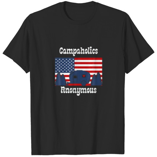 Discover Patriotic USA RV Travel Trailer Family Camping T-shirt