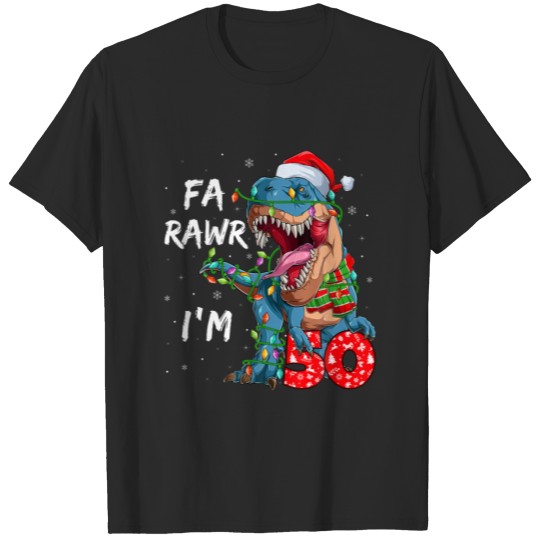 50 Years Old Fa Rawr I'm 50 Dinosaur 50Th Birthday T-shirt