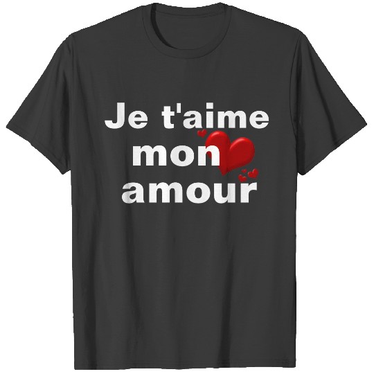 Discover Cute Je t'aime mon amour love heart  design T-shirt