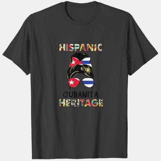 Hispanic Heritage Month Cuba S Cubanita Cuban Flag T-shirt