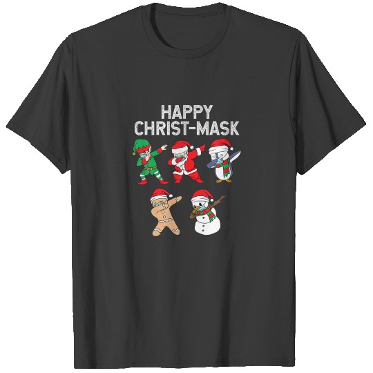 Happy Christ Mask Santa Claus Dabbing Santa Mask T-shirt