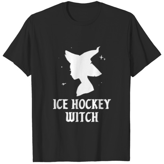 Ice Hockey Witch Funny Spooky Sports Halloween Cos T-shirt