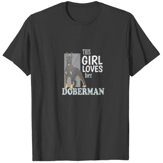 Womens Doberman Pincher Gift Love Dober T-shirt