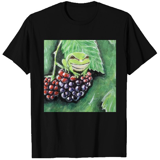 Tiny Tree Frog on a Blackberry Painting T-shirt