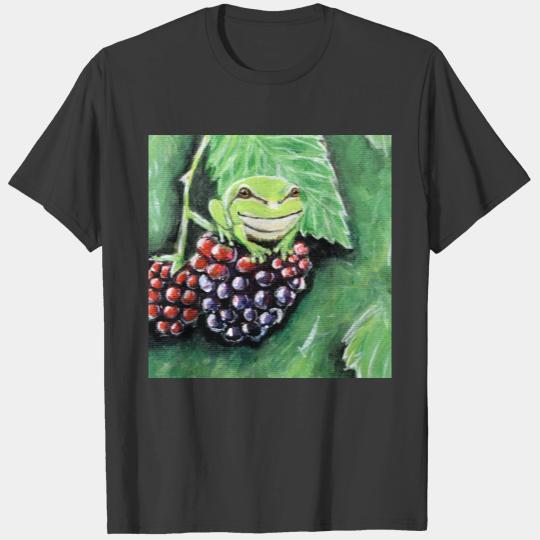 Tiny Tree Frog on a Blackberry Painting T-shirt