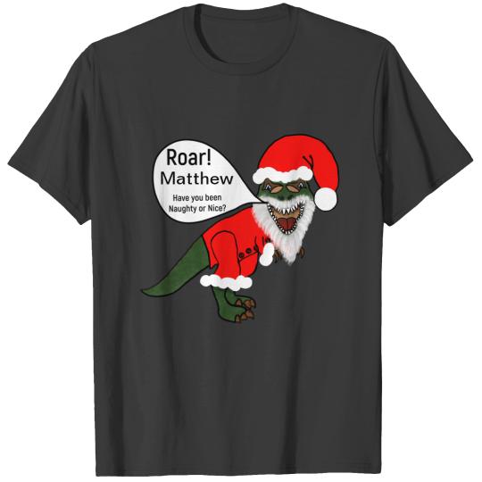Seasonal Christmas T-Rex Dinosaur Santa Toddler T-shirt