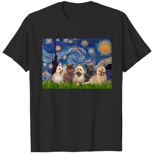 Discover Cairn Terriers (Five) - Starry Night T-shirt
