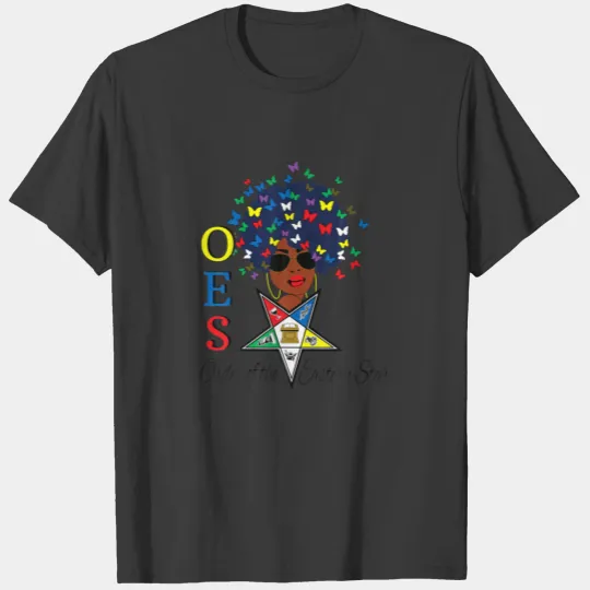 OES Sister Butterfly Afro Hair The Eastern Star Mo T-shirt