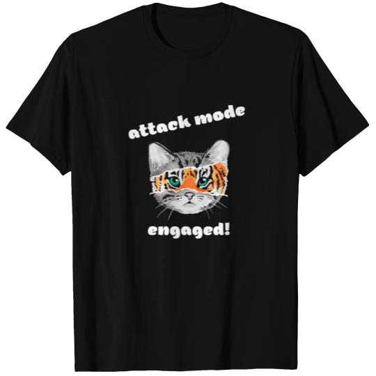 Cats Kittens Tiger Attack Mode Engaged T-shirt