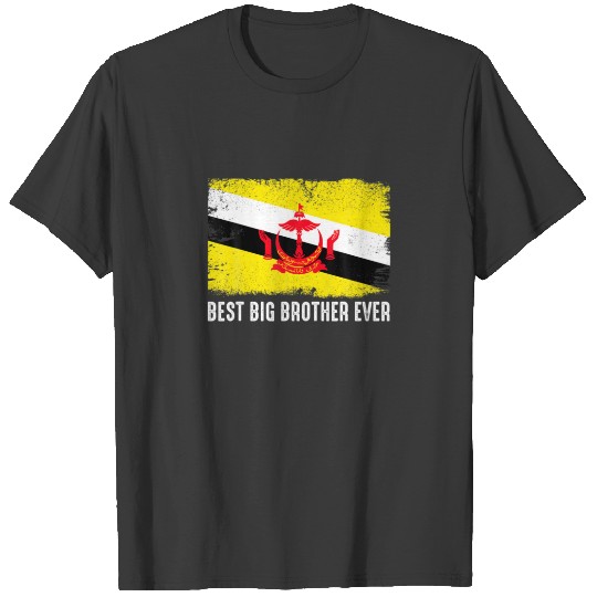 Discover Distressed Brunei Flag Best Big Brother Ever Patri T-shirt