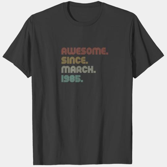 Vintage Sunset Awesome Since March 1985 B-Day Part T-shirt