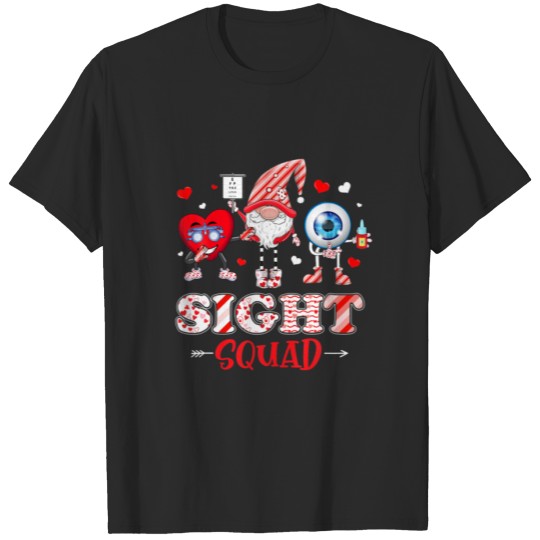 Discover Funny Valentine Sight Squad Gnome Optometrist Nurs T-shirt
