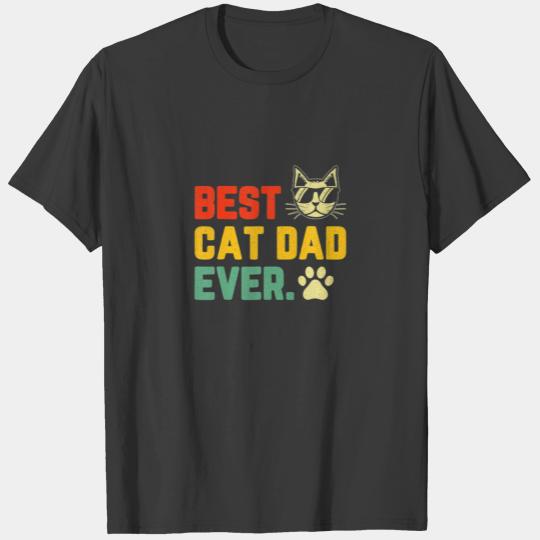 Vintage Best Cat Dad Ever Funny Cat Daddy Father's T-shirt