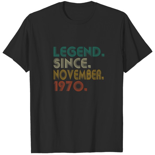 Discover Vintage Legend Since November 1970 51St Birthday 5 T-shirt