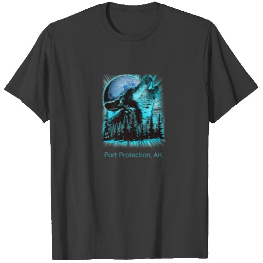 Port Protection Alaska Howling Wolf Moon Forest Na T-shirt