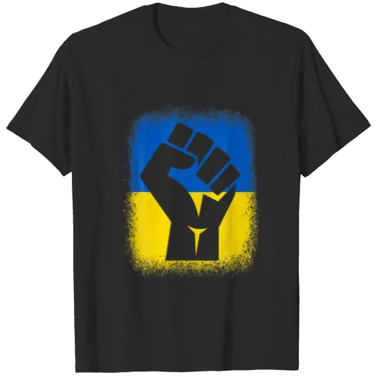 Discover Bleached S Fist Flag I Stand With Ukraine Solidari T-shirt