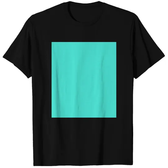 Turquoise Green-Blue Solid Color T-shirt