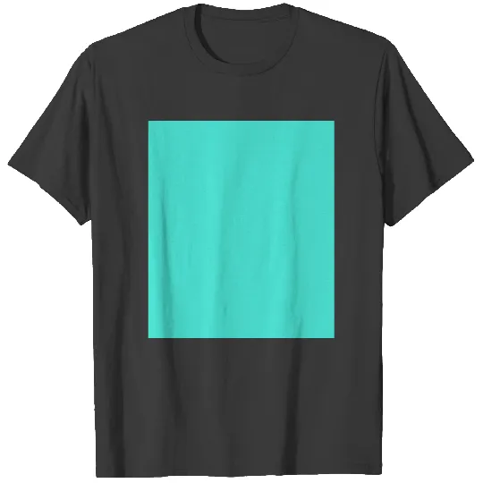 Turquoise Green-Blue Solid Color T-shirt