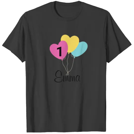 DEIN DESIGN/Name First Birthday of balloon T-shirt