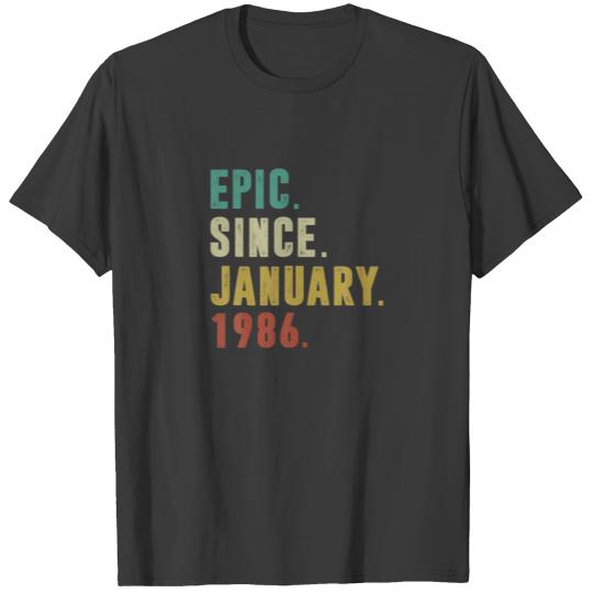 Funny Epic Since January 1986 36Th Birthday 36 Yea T-shirt