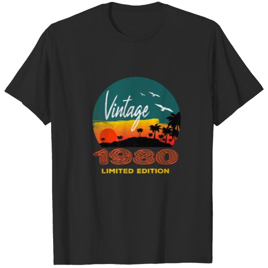 1980 Fortieth 40th Birthday Vintage Retro Sunset T-shirt