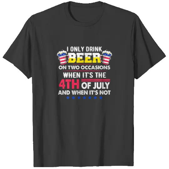 Funny 4Th Of July Beer Party With American Flag Me T-shirt