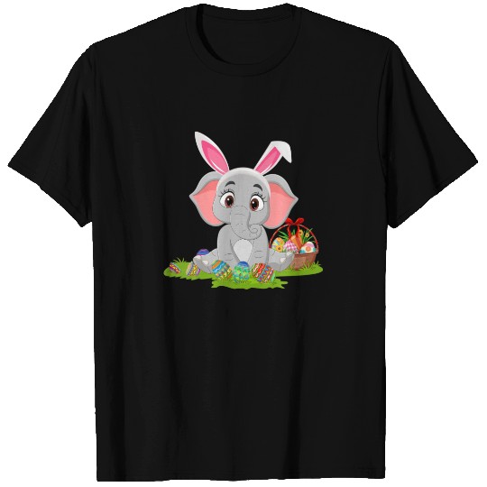 Elephant Easter Egg Hunting Bunny Elephant Easter T-shirt