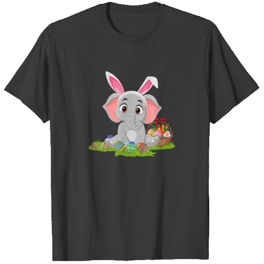 Elephant Easter Egg Hunting Bunny Elephant Easter T-shirt