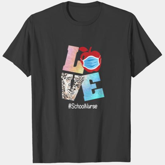 Love School Nurse,Apple Funny Back To School Nurse T-shirt