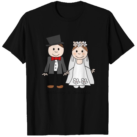 WEDDING COUPLE, bride and groom T-shirt