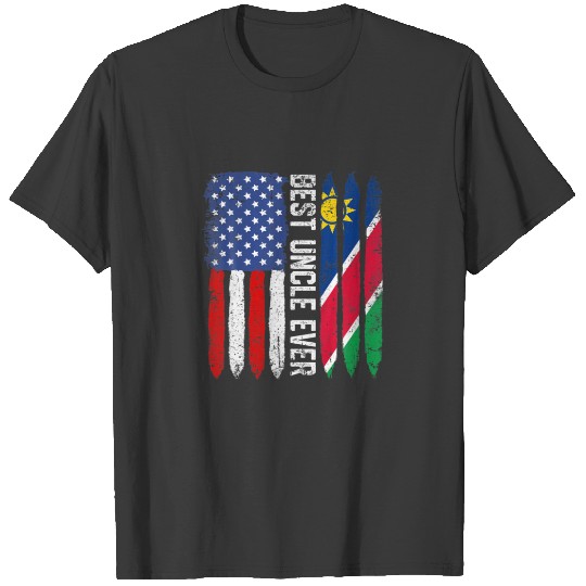 American Flag Namibia Flag Best Uncle Ever Family T-shirt