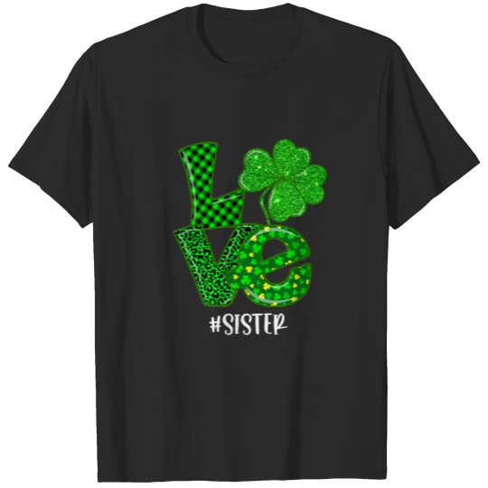 Discover Love Sister St Patrick's Day Green Plaid Leopard S T-shirt